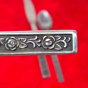 3X COSTELLANO National/Nasco 1 Teaspoon 2 Butter Knife Vtg Rose Stainless